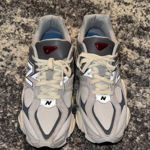 New Balance 9060 Cream and Gray Athletic Shoes